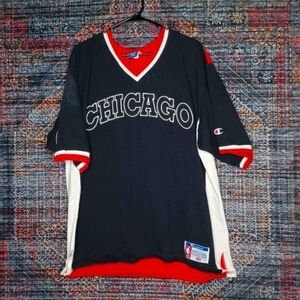 Vintage Champion mens Chicago Bulls sewn MJ Jordan Pippen shooting shirt XL